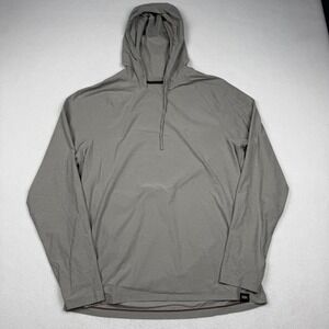 Rhone Hoodie Mens Large Gray Lightweight Performance Stretch Pullover Top